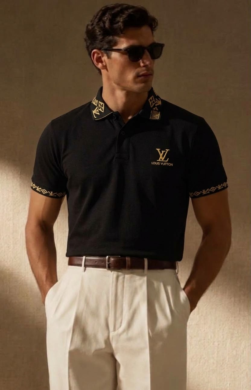 Jacquard Collar Premium Polo – Style Meets Comfort.